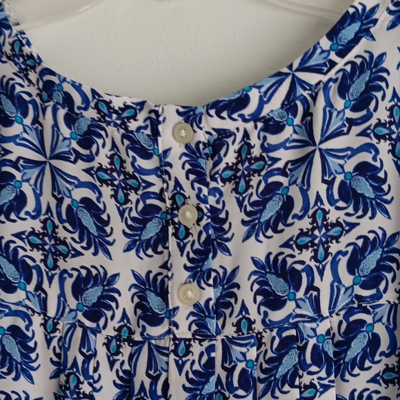 Loft Floral Print Pleated Back Blouse #377 - Picture 6 of 8